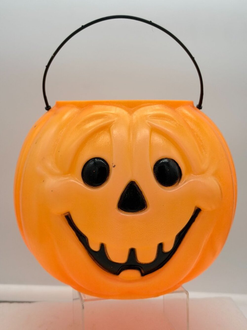 Vintage General Foam Plastics Plastic Blow Mold Halloween Jack O Lantern Candy P